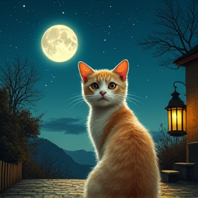 El gato y su Luna de angora