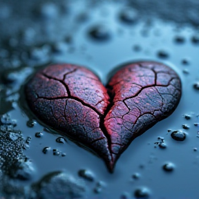 Shattered Heart in Rain