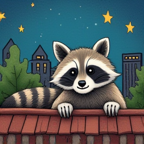 Raccoon on the Roof