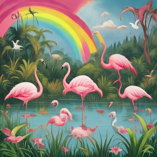 Flamingos Rainbows and Unicorns