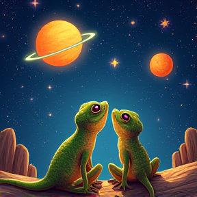 Gecko Siblings in Space