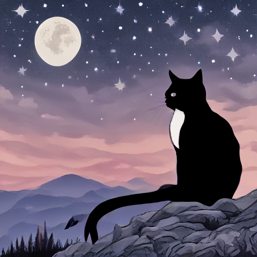 El gato tuxedo y su Luna de angora