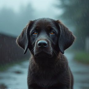 Cachorrinho Triste na Chuva