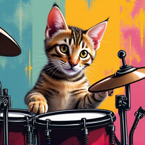 Drums cat