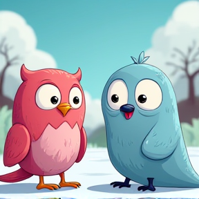 Pinky the Owl and Icy the Seal