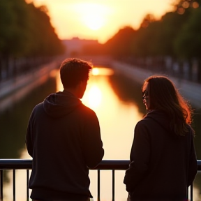 Sonnenuntergang am Kanal