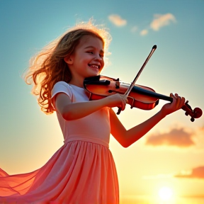 happy, violin, pop, children vocal, female