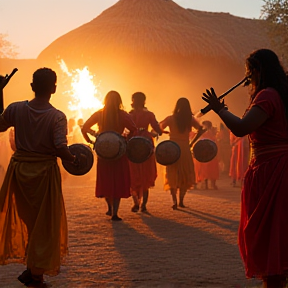 Dhol damao beet  flute 