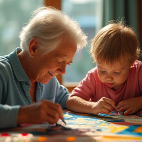 Amelia y su abuela Rosa