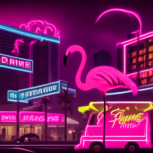 Flamingo in the Drive-Thru