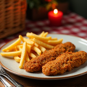 Chicken Schnitzels and French Fries