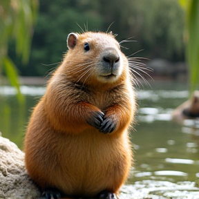 Capybaras in the Sun