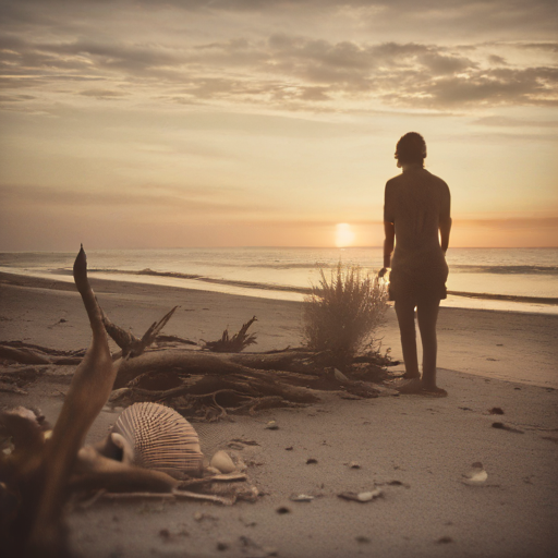 seul sur le sable