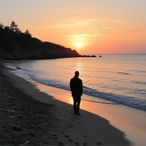 seul sur le sable