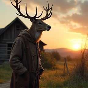 Der Hirsch auf der Farm