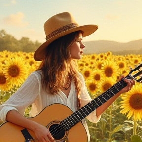 the girl in the sunflower hat