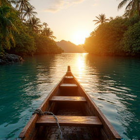 Four Blue Canoes