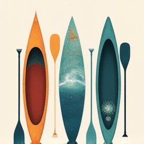 Four Blue Canoes