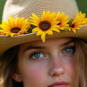 the girl in the sunflower hat