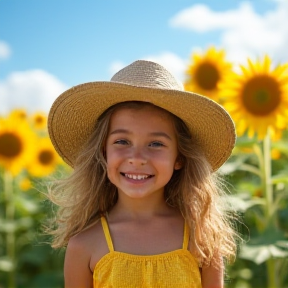 the girl in the sunflower hat