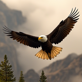 The eagle flying by