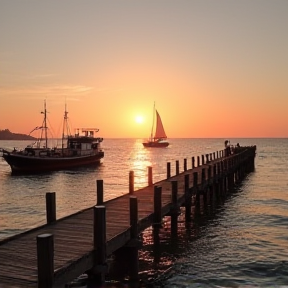 senja di pelabuhan kecil