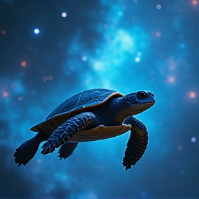 Die fliegende blaue Schildkröte