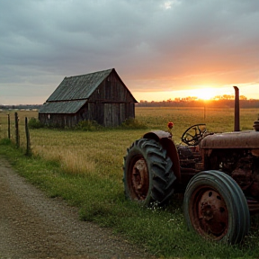 broken tractor