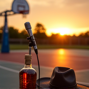 On the Court at Sundown