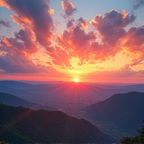 sunset in the mountains