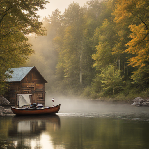 by the river