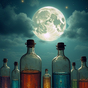 luna en botellas