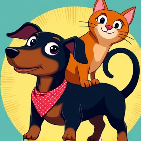 Doxie & the Tail-less Feline