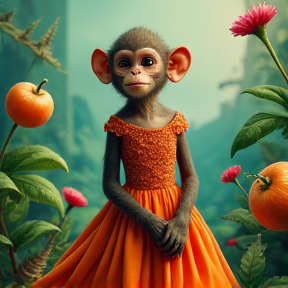 Watermelon Monkey In A Dress