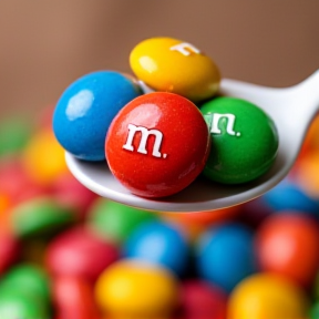 M&ms with a spoon.