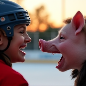 Hockey Pig and Sean