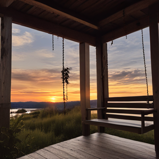 Out on the porch with the sunset glow