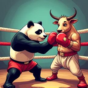 Fighting Panda and Cow