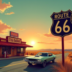 Sur la route 66