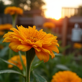 Dos flores de cempasúchil 