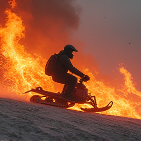 Snøscooter i 100 og helvete