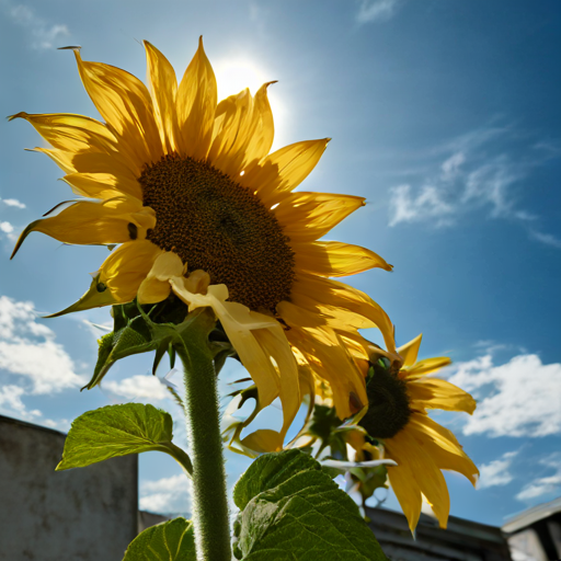 Mülltonne Sonnenblume