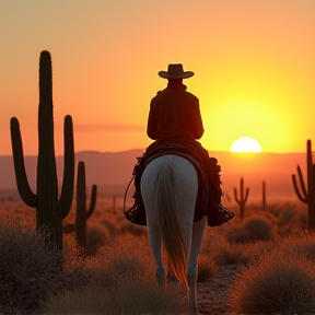 Un cowboy solitaire dans le désert du Texas