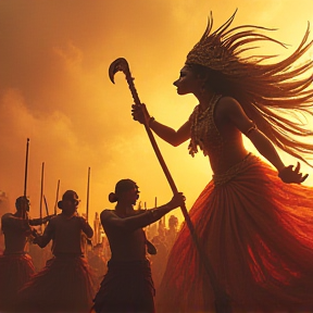 The Clash of Durga and Mahishasura