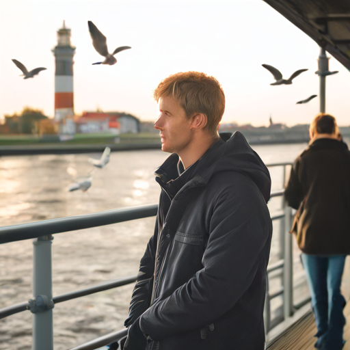 Christian kassiert den Tarif auf der Weserfähre