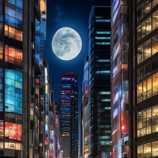 Full moon in the nights of Tokyo