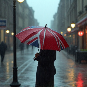 Better get ya brolly up, lassie!