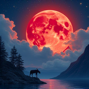 Blood moon rising