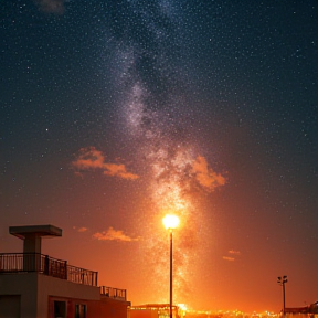 Dans la nuit étoilée