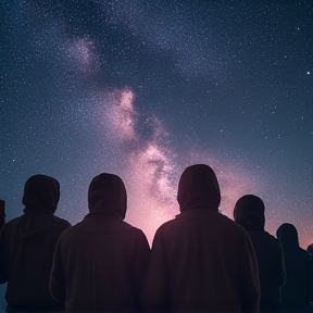 Dans la nuit étoilée